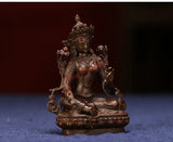 Pure Copper Green Tara, Buddha statue of Bodhisattva, Tibetan Tantric Buddhism, household decoration, exquisite B-level craft