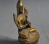 China Tibetan Buddhism Bronze Gilt Seat Lotus Je Tsongkhapa Buddha Statue