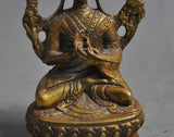 China Tibetan Buddhism Bronze Gilt Seat Lotus Je Tsongkhapa Buddha Statue