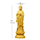 Boxwood Carving Guanyin Buddha Statue Western San Sheng Wood Carving Crafts Home Decoration Contains Three Holy Buddha Statues