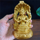 Golden Vishnu Statue Hindu Ganesha Shiva Buddha Figurine Sculpture Room Office Home Decoration India God Feng Shui Crafts
