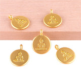 12pièces Pendentif à breloques en forme de pièce de bouddha couleur or